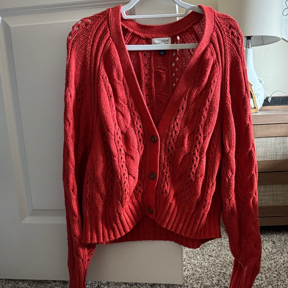 Women's orange Cable Knit Sweater